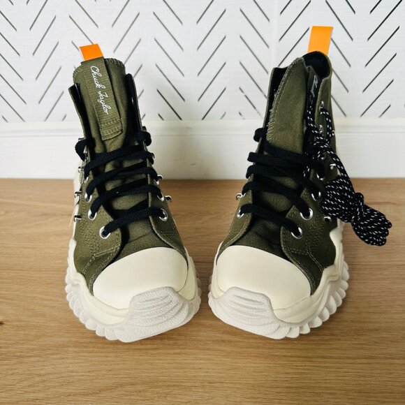Converse Women Shoes Run Star Motion Hi Sz 7 Olive Green Chunky Sneakers A04171C - Picture 11 of 15